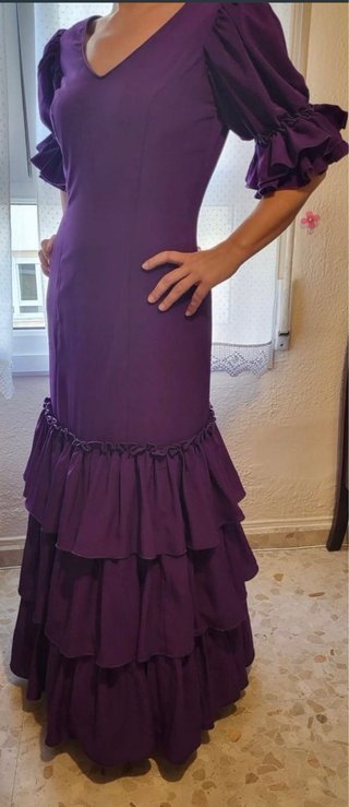 Vestido Sevillana Morado Volantes