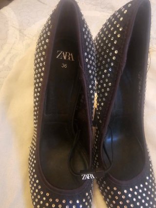 Zapatos de tacón Zara pedrería Talla 36