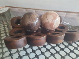 Centro mesa decorativo tallado en madera de teca