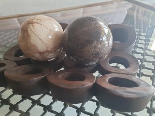 Centro mesa decorativo tallado en madera de teca
