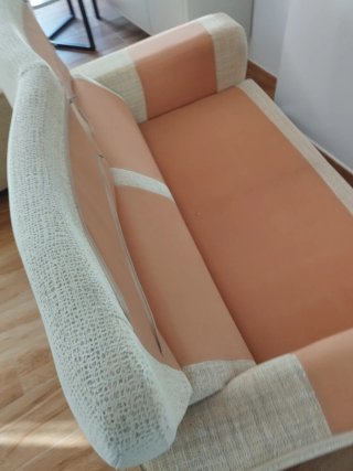 Sofá 3+2 tela antimanchas beige ,
