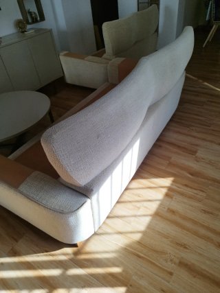Sofá 3+2 tela antimanchas beige ,
