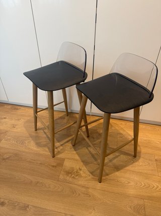 2 Taburetes de madera para isla