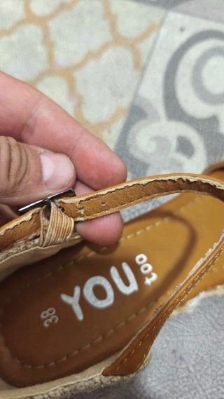 Plataformas cuña beige y marrón talla 38