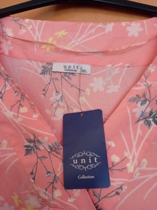 Camisa naranja UNIT flores talla XXXL