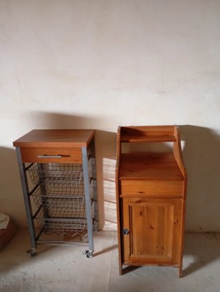 Carrito Cocina Cajón y Cestas Metálicas
