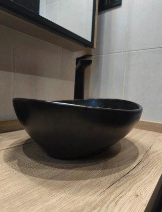 Lavabo Eridanus ovalado cerámica negro