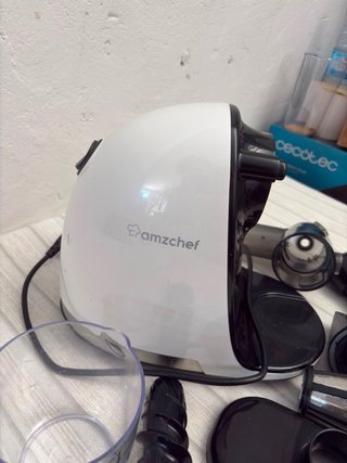 AMZCHEF Licuadora Prensado en Frío Blanca