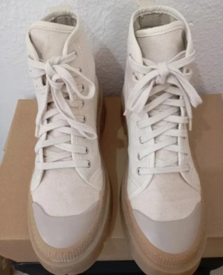 Botines Plataforma Beige Talla 39
