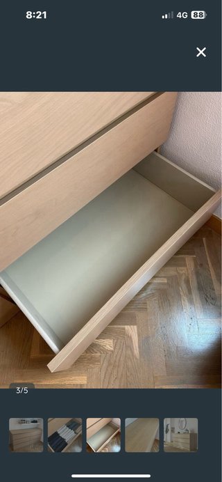 Cómoda MALM 6 cajones madera