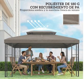 Toldo Recambio 4x3m Doble Techo Marrón