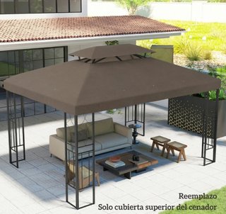 Toldo Recambio 4x3m Doble Techo Marrón