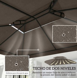 Toldo Recambio 4x3m Doble Techo Marrón