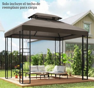 Toldo Recambio 4x3m Doble Techo Marrón