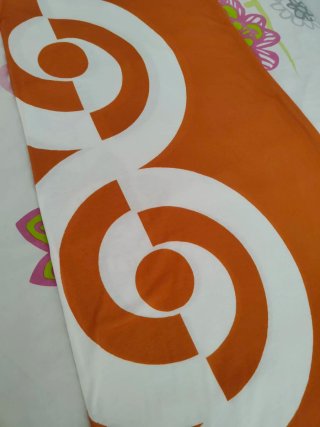 Vestido naranja y blanco L