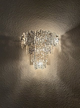 Pareja Apliques Pared Cristal y Metal