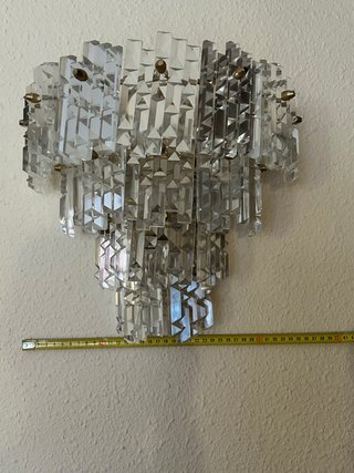 Pareja Apliques Pared Cristal y Metal