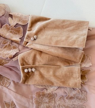 Japanese flower flock Embroidered Tulle Dress