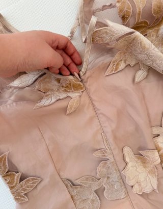Japanese flower flock Embroidered Tulle Dress