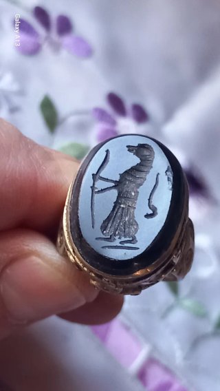 Anello sigillo afghano vintage mm 18,8
