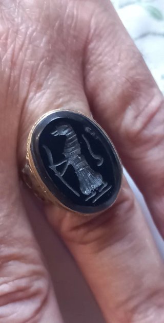 Anello sigillo afghano vintage mm 18,8