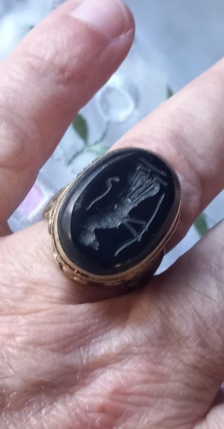 Anello sigillo afghano vintage mm 18,8