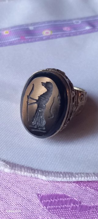 Anello sigillo afghano vintage mm 18,8