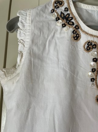 Conjunto Blusa Perlas y Falda Lycra