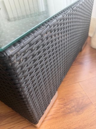 Tavolo in rattan nero per terrazzo