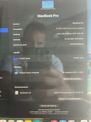 MacBook Pro i9 32GB RAM 512GB SSD