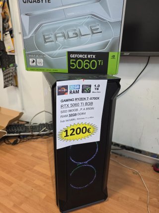PC Gaming Ryzen 7 5700X RTX 5060 Ti 32GB RAM