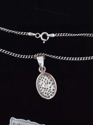 Collar Plata 925 con Colgante Ovalado