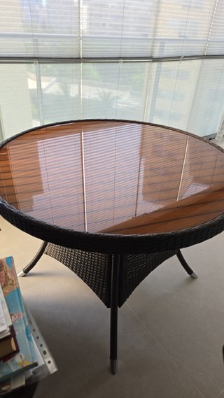 Conjunto sillas Mimbre Cojín + sillones + mesita