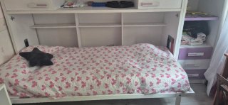 Mueble Cama Niña Blanco y Lila