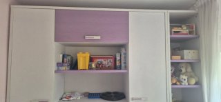 Mueble Cama Niña Blanco y Lila