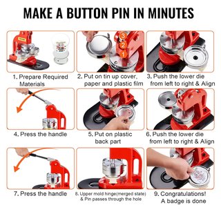 Prensa para botones e insignias VEVOR 58mm
