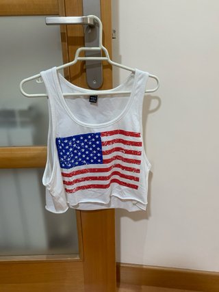 Top tirantes Shein bandera USA Talla S