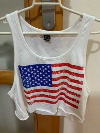 Top tirantes Shein bandera USA Talla S