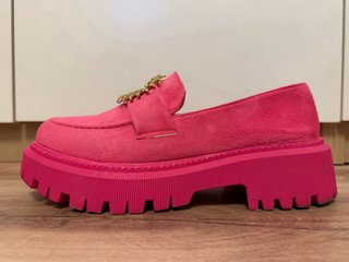 Mocasines Track De Antelina Fucsia Pedrería T. 40