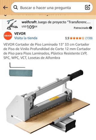 Cortadora de suelo laminado VEVOR