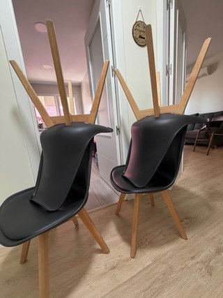 Set 4 Sillas Comedor Nórdicas Negras