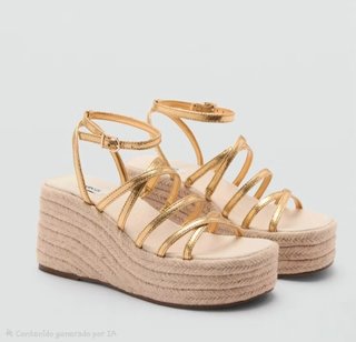 Sandalias de esparto doradas