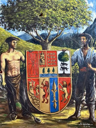 Cuadro oleo vintage Euskal Herria
