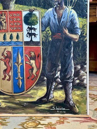 Cuadro oleo vintage Euskal Herria