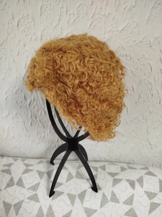 Peluca pelo natural rubio rizado