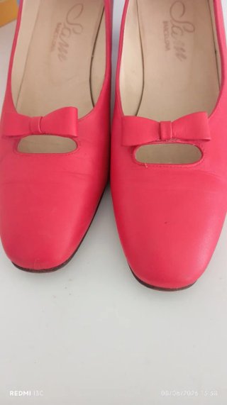 Zapatos Sam rojos con lazo tacón 4:5