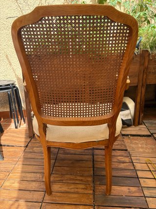 Silla señorial madera y ratán