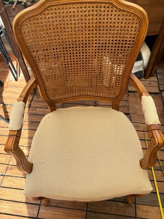Silla señorial madera y ratán