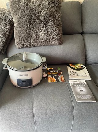 Olla Crock-Pot Blanca regalo libro de recetas