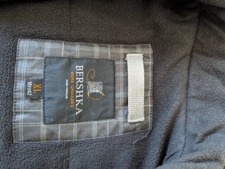 Abrigo cuadros Bershka gris talla XL